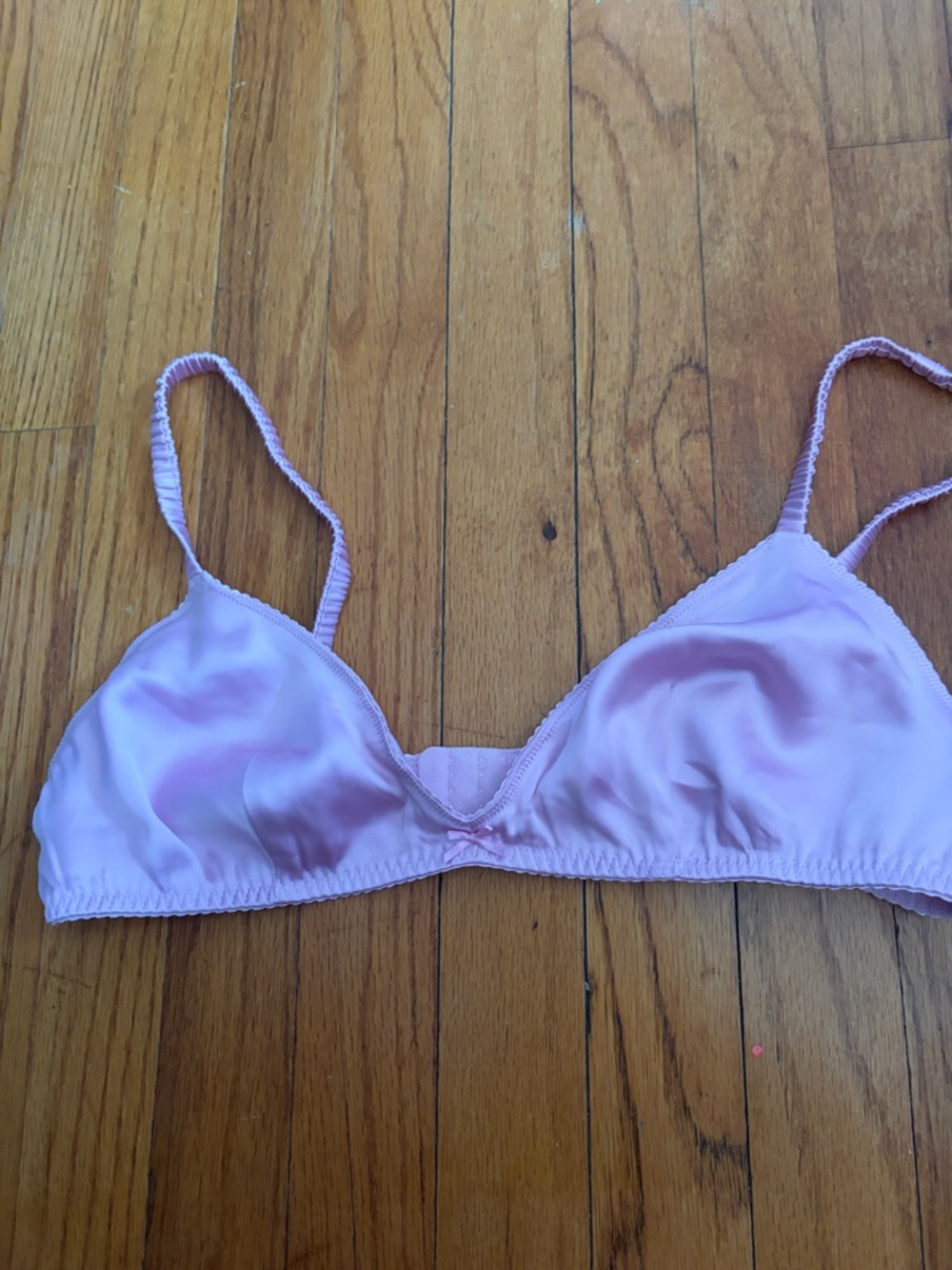 SKIMS Light Pink Satin Bralette - Soft Lightweight Support